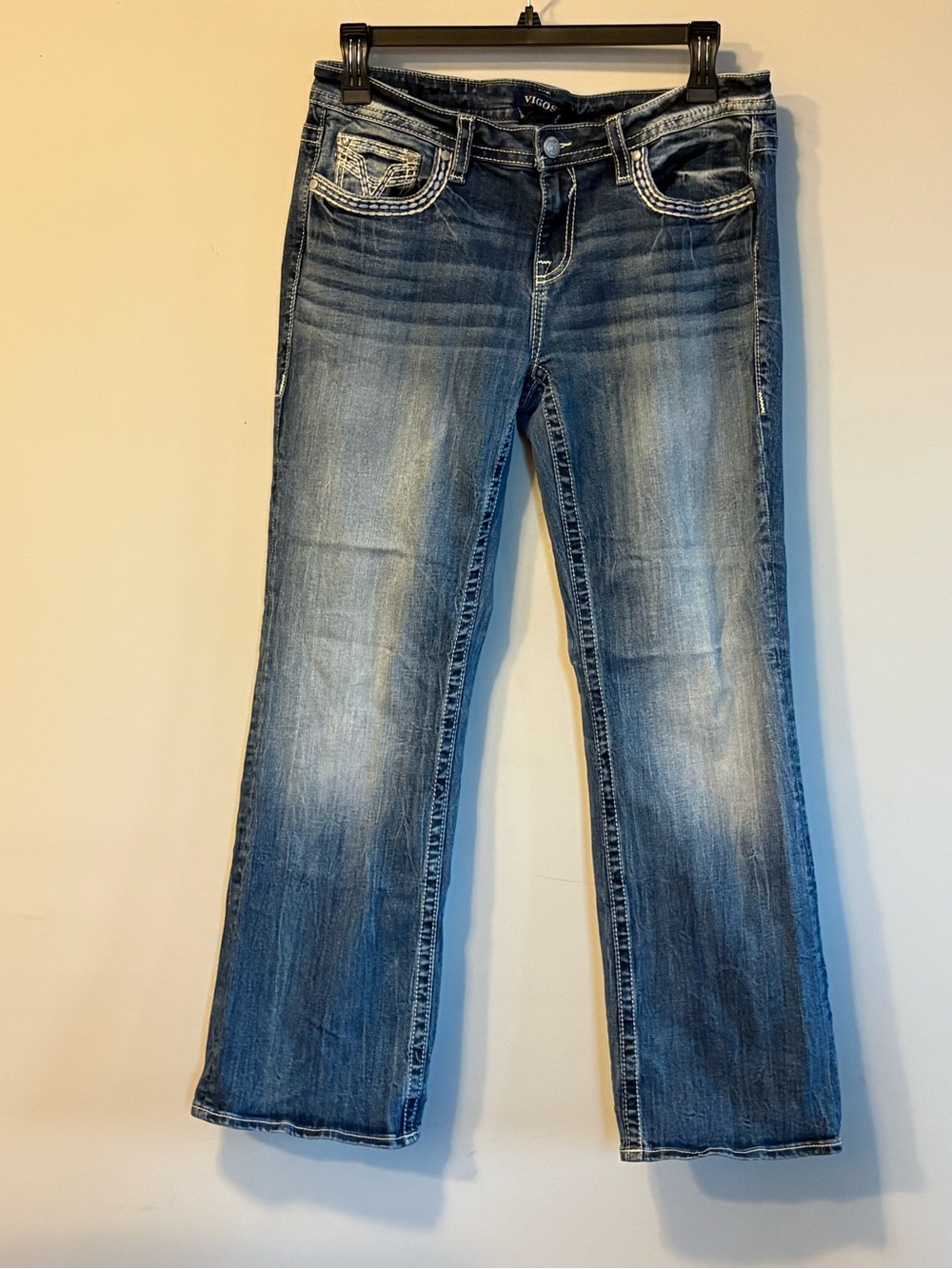 Vigoss Medium Wash Bootcut Jeans with Fading